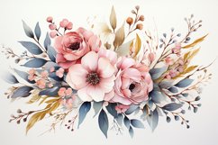 Watercolor Flowers Bouquets, illustration Background Product Image 1