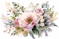Watercolor Flowers Bouquets, illustration Background Product Image 1
