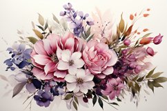 Watercolor Flowers Bouquets, illustration Background Product Image 1