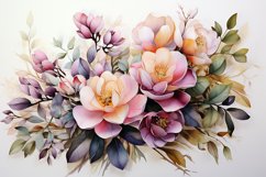 Watercolor Flowers Bouquets, illustration Background Product Image 1