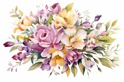 Watercolor Flowers Bouquets, illustration Background Product Image 1