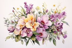 Watercolor Flowers Bouquets, illustration Background Product Image 1