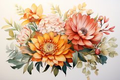 Watercolor Flowers Bouquets, illustration Background Product Image 1
