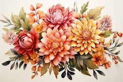 Watercolor Flowers Bouquets, illustration Background Product Image 1