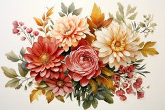 Watercolor Flowers Bouquets, illustration Background Product Image 1