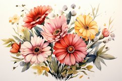 Watercolor Flowers Bouquets, illustration Background Product Image 1