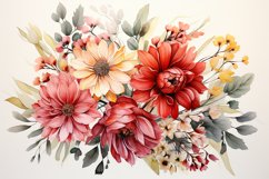 Watercolor Flowers Bouquets, illustration Background Product Image 1