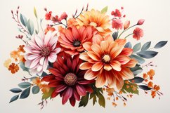 Watercolor Flowers Bouquets, illustration Background Product Image 1
