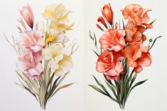 Watercolor Flowers Bouquets, illustration Background Product Image 1