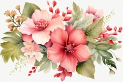 Watercolor Flowers Bouquets, illustration Background Product Image 1