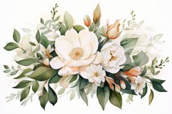 Watercolor Flowers Bouquets, illustration Background Product Image 1