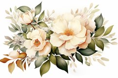 Watercolor Flowers Bouquets, illustration Background Product Image 1