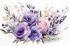 Watercolor Flowers Bouquets, illustration Background Product Image 1