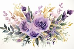 Watercolor Flowers Bouquets, illustration Background Product Image 1