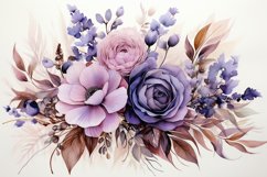 Watercolor Flowers Bouquets, illustration Background Product Image 1