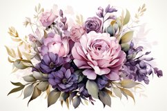Watercolor Flowers Bouquets, illustration Background Product Image 1