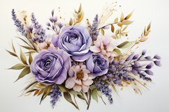 Watercolor Flowers Bouquets, illustration Background Product Image 1