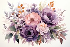 Watercolor Flowers Bouquets, illustration Background Product Image 1