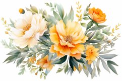 Watercolor Flowers Bouquets, illustration Background Product Image 1