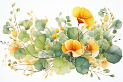 Watercolor Flowers Bouquets, illustration Background Product Image 1