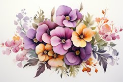 Watercolor Flowers Bouquets, illustration Background Product Image 1