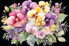 Watercolor Flowers Bouquets, illustration Background Product Image 1