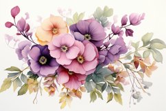 Watercolor Flowers Bouquets, illustration Background Product Image 1