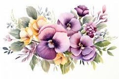 Watercolor Flowers Bouquets, illustration Background Product Image 1