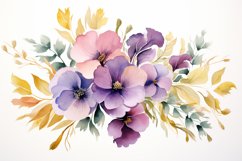 Watercolor Flowers Bouquets, illustration Background Product Image 1
