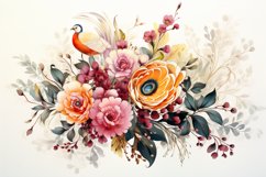 Watercolor Flowers Bouquets, illustration Background Product Image 1
