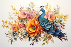 Watercolor Flowers Bouquets, illustration Background Product Image 1