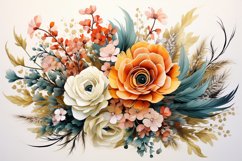 Watercolor Flowers Bouquets, illustration Background Product Image 1