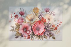 Watercolor Flowers Bouquets, illustration Background Product Image 2