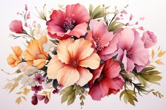 Watercolor Flowers Bouquets, illustration Background Product Image 1