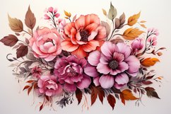 Watercolor Flowers Bouquets, illustration Background Product Image 1