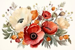Watercolor Flowers Bouquets, illustration Background Product Image 1