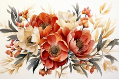 Watercolor Flowers Bouquets, illustration Background Product Image 1