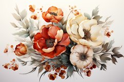 Watercolor Flowers Bouquets, illustration Background Product Image 1