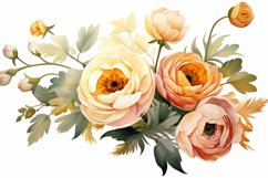 Watercolor Flowers Bouquets, illustration Background Product Image 1