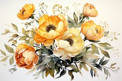 Watercolor Flowers Bouquets, illustration Background Product Image 1