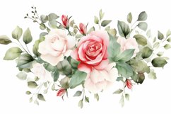 Watercolor Flowers Bouquets, illustration Background Product Image 1