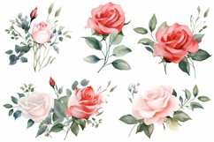 Watercolor Flowers Bouquets, illustration Background Product Image 1