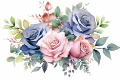Watercolor Flowers Bouquets, illustration Background Product Image 1