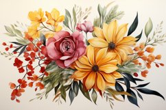 Watercolor Flowers Bouquets, illustration Background Product Image 1