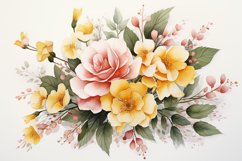 Watercolor Flowers Bouquets, illustration Background Product Image 1