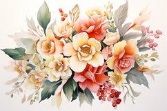 Watercolor Flowers Bouquets, illustration Background Product Image 1
