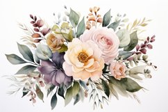 Watercolor Flowers Bouquets, illustration Background Product Image 1