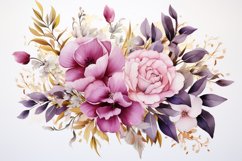 Watercolor Flowers Bouquets, illustration Background Product Image 1