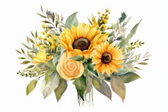 Watercolor Flowers Bouquets, illustration Background Product Image 1