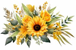 Watercolor Flowers Bouquets, illustration Background Product Image 1